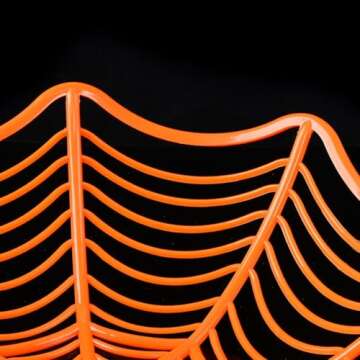 Dzrige Halloween Spider Bowl Spider Bowl Basket Plastic Web Net Candy Bowl Orange Hand Grabbing Bowls for Trick or Treat Halloween Party Décor