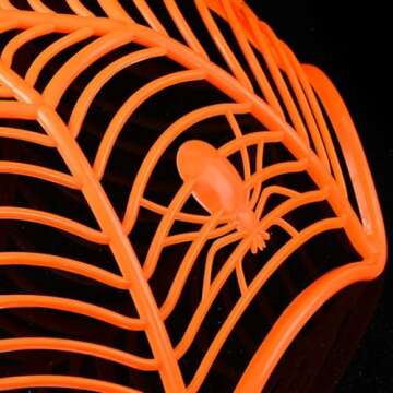 Dzrige Halloween Spider Bowl Spider Bowl Basket Plastic Web Net Candy Bowl Orange Hand Grabbing Bowls for Trick or Treat Halloween Party Décor