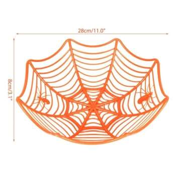 Dzrige Halloween Spider Bowl Spider Bowl Basket Plastic Web Net Candy Bowl Orange Hand Grabbing Bowls for Trick or Treat Halloween Party Décor