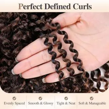 FANCEE Afro Kinky Curly Crochet Hair Extension Ombre Brown Marlybob Jerry Curl Braiding Hair for Black Women Short Soft Synthetic Passion Twist Hair 6X (1B/30, 10 Inches)