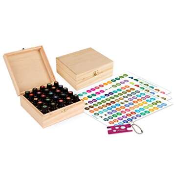 Elegant Wooden Essential Oil Storage Box - Organizes 25 Bottles for Travel and Display