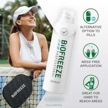 Biofreeze Menthol Pain Spray - Fast Pain Relief for Athletes