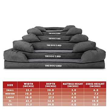 The Dog’s Bed, Large Grey Plush Memory Foam, Pain Relief: Arthritis, Hip & Elbow Dysplasia, Post Surgery, Lameness, Supportive, Calming, Waterproof Washable Cover,Veterinary-Approved