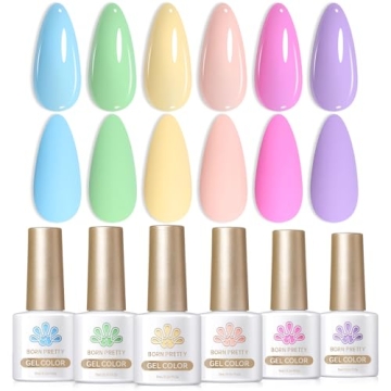 Born Pretty Pastel Gel Nail Polish Gift Set - Macaron Candy Colors, 10ml, 6PCS