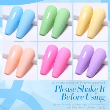 BORN PRETTY Pastel Gel Nail Polish Set - 6 Vibrant Shades