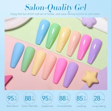 BORN PRETTY Pastel Gel Nail Polish Set - 6 Vibrant Shades