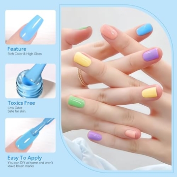 BORN PRETTY Pastel Gel Nail Polish Set - 6 Vibrant Shades