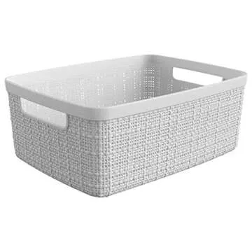 Curver Set of 8 Jute Decorative Storage Baskets for Home
