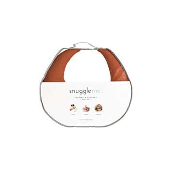 snuggle me Organic Nursing Pillow | Bottle & Breastfeeding Pillow with Organic Cotton Cover & Fiberfill, Machine Washable Feeding Pillow, Newborn Essentials Must Haves (Gingerbread)