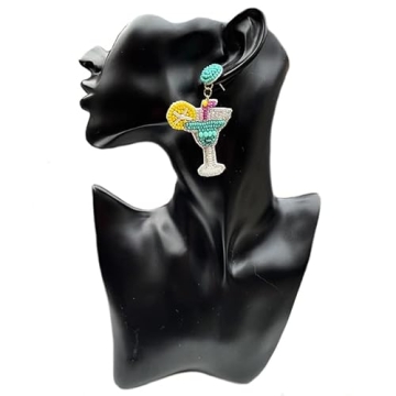 Emulily Handmade Beaded Cocktail Earrings for Summer Fun