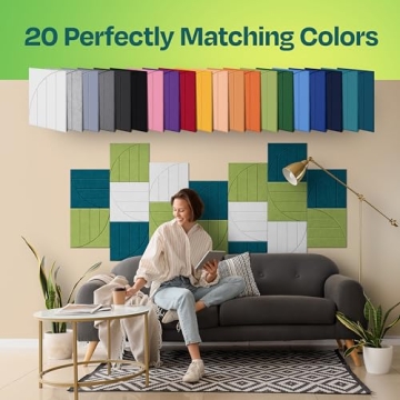 Ekkogo Acoustic Panels 12-Pack Soundproof Wall Panels 12"x12"x0.4" Decorative Sound Dampening for Your Home, Office, Studio, Bedroom & More with Unique ModuArc Carving [Gin Green]