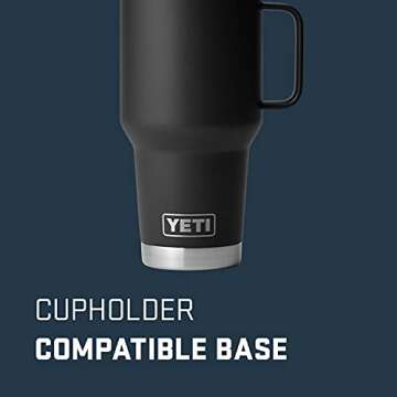 YETI Rambler 30 oz Travel Mug, Stainless Steel, Vacuum Insulated with Stronghold Lid, Black