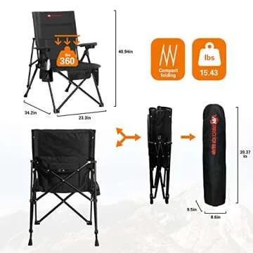 Antarctica Gear Heated Camping Chair with Battery Pack