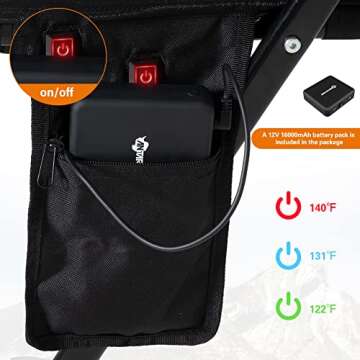 Antarctica Gear Heated Camping Chair with Battery Pack