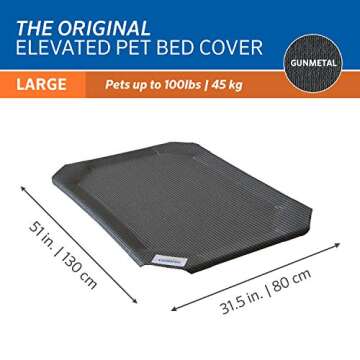 Coolaroo Elevated Pet Bed Replacement Cover - Large Gunmetal