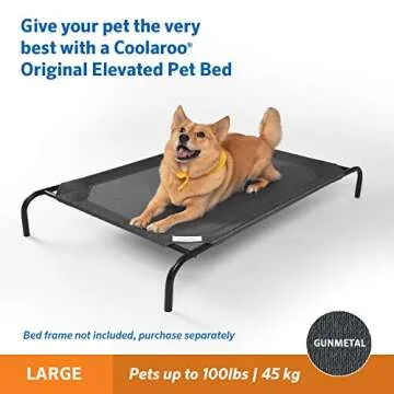 Coolaroo Elevated Pet Bed Replacement Cover - Large Gunmetal