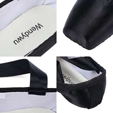 WENDYWU Professional Ballet Pointe Shoes for Kids Girl and Ladies Pink PU Soled Ballet Pointe Dance ...