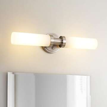 SANTOSTOCK Brushed Nickel Bathroom Light Fixtures: Modern 2-Light Vanity Sconces for Any Room