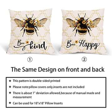 Stylish Summer Bee Pillow Covers for Home Decor