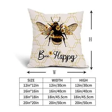 Stylish Summer Bee Pillow Covers for Home Decor