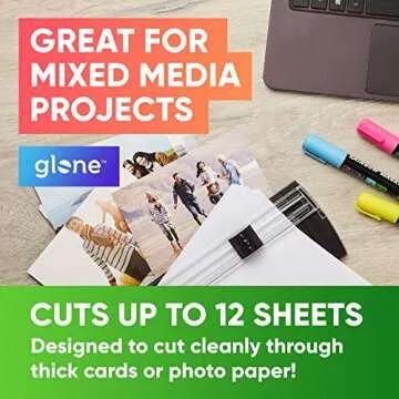 Glone 12 inch Paper Trimmer, A4 Size Paper Cutter with Automatic Security Safeguard for Coupon, Craft Paper and Photos (Black)