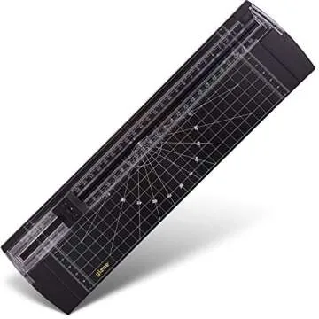 Glone 12 inch Paper Trimmer, A4 Size Paper Cutter with Automatic Security Safeguard for Coupon, Craft Paper and Photos (Black)
