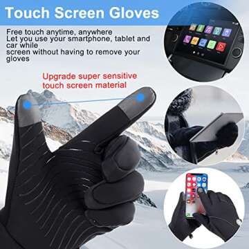 Artelaris Winter Gloves for Men Women, Windproof Thermal Gloves with Touch Screen Warm Sports Gloves for Work Cycling Driving Running