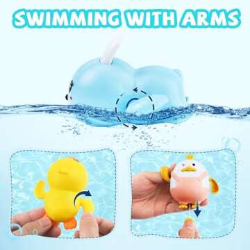 Easter Wind Up Bath Toys Set for Toddlers Ages 1-3