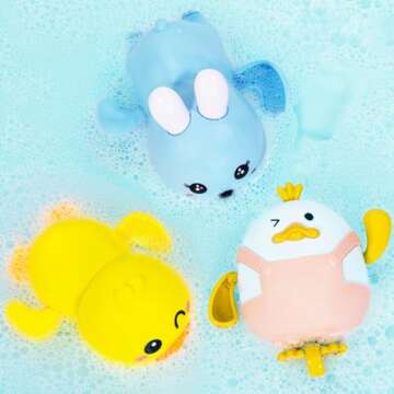 Easter Wind Up Bath Toys Set for Toddlers Ages 1-3