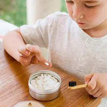 SuperBee Dentos Toothpaste Tablets, 150 Toothpaste Tabs, Fluoride Free & Eco Friendly, Travel Mouthwash Tablets, Sensitive Toothpaste Bites Kids Adults, Chewable Toothpaste Tablet, Spearmint