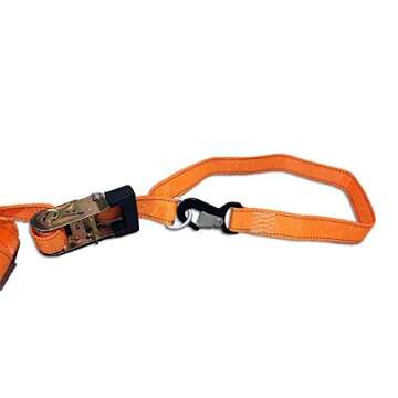 Secure Motorcycle Tie Down Kit with E-Track and Ratchet Straps