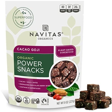 Navitas Organics Superfood Power Snacks, Cacao Goji, 8 oz. Bag, 11 Servings — Organic, Non-GMO, Gl...
