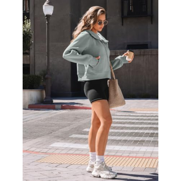 AUTOMET Women's Fleece Zip Up Hoodie - Oversized Sweater