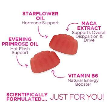 Menopause Relief Vitamin Gummy for Women - Effective Menopause Supplements for Women, for Mild Hot Flashes & Night Sweats, Natural Balance, Energy & Menopause Support, Non-GMO Gluten Free - 60 Gummies