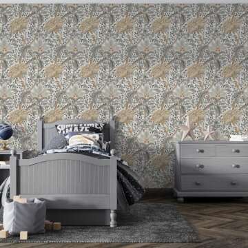 UniGoos Peel and Stick Floral Wallpaper for Easy Decor