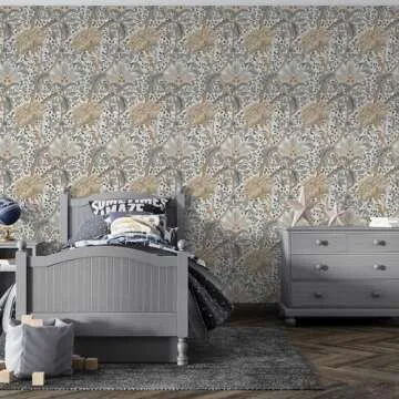 UniGoos Peel and Stick Floral Wallpaper for Easy Decor