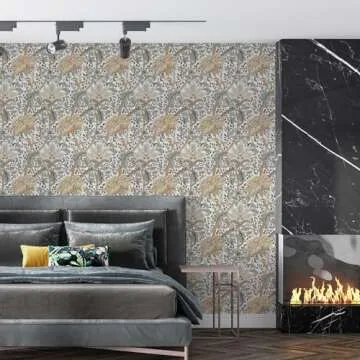 UniGoos Peel and Stick Floral Wallpaper for Easy Decor