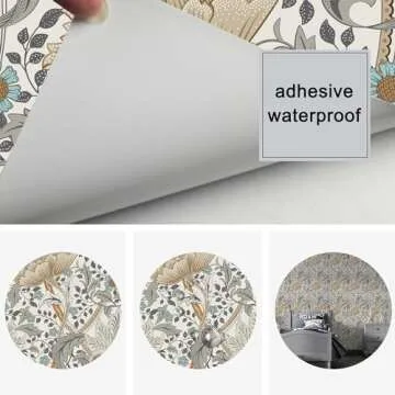 UniGoos Peel and Stick Floral Wallpaper for Easy Decor