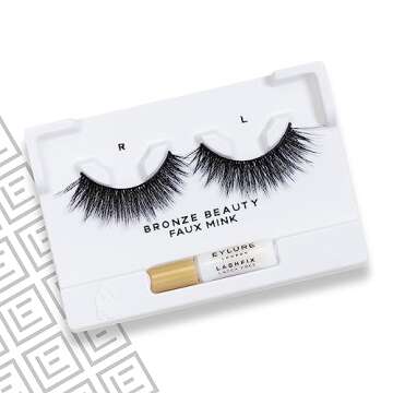 Eylure Vegas Nay Bronze Beauty False Eyelashes, Reusable, Adhesive Included, 1 Pair, Cruelty Free