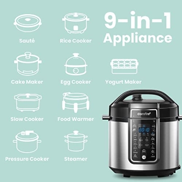 Comfee 9-in-1 Electric Pressure Cooker for Quick Meals