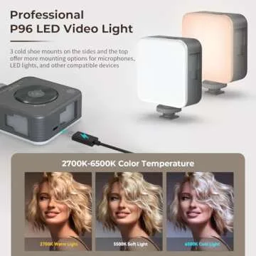 SmallRig Universal Phone Video Rig Kit for iPhone, Smartphone and Cameras, Phone Stabilizer Rig w/Tripod Microphone LED Light Side Handle Power Bank Holderm, for Vlogging & Live Streaming