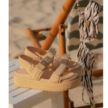 Stylish DOEYG Raffia Platform Wedge Sandals for Summer