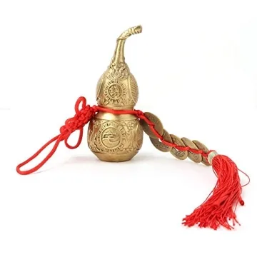 Elegant Brass Wu Lou Gourd - Feng Shui Luck and Prosperity Symbol