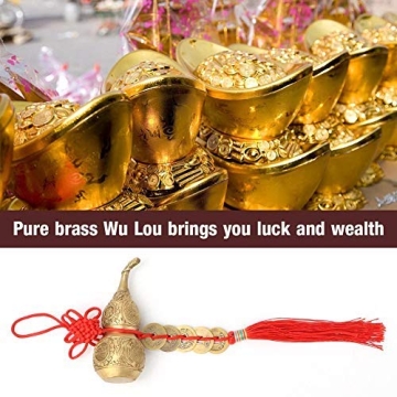 Brass Good Luck Wu Lou Gourd Feng Shui Home Decoration