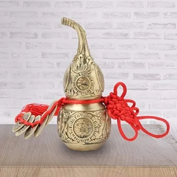 Brass Good Luck Wu Lou Gourd Feng Shui Home Decoration