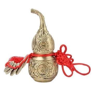 Brass Good Luck Wu Lou Gourd Feng Shui Home Decoration