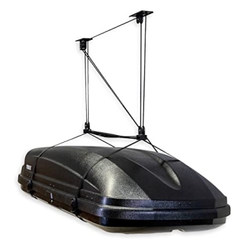 StoreYourBoard Cargo Box Ceiling Storage Hoist, Heavy Duty Holds 150 lbs, Rooftop Carrier Garage Pul...
