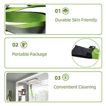 SANKUU Yoga Straps Stretching Strap with 12 Loops Workout Poster, Straps for Stretching Physical The...