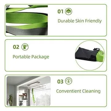 SANKUU Yoga Straps Stretching Strap with 12 Loops Workout Poster, Straps for Stretching Physical The...