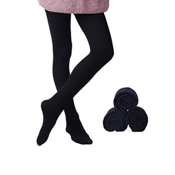 EVERSWE Girls Microfiber Tights 3-Pairs - Black